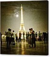 #eiffell #tango #paris #night #moon Canvas Print