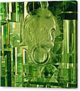 Einstein In Crystal - Green Canvas Print