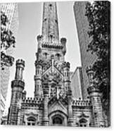 Elegant Old Water Tower In Black And White Canvas Print