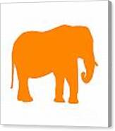 Elephant In Orange And White Canvas Print
