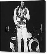 Elvis Presley Sings In Front Of Drum Set Canvas Print