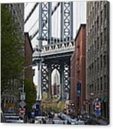 Empire State Building Through Manhattan Bridge Canvas Print