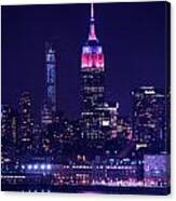 Empire State Building In Pink And Purple Canvas Print