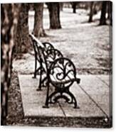 Empty Bench.  Most People Were Running Canvas Print