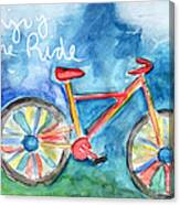 Enjoy The Ride- Colorful Bike Painting Canvas Print