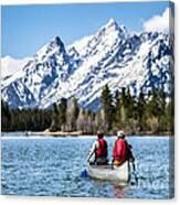 Enjoying The Majestic Grand Tetons Canvas Print