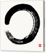 Enso Circle Brushed In Black Sumi Canvas Print