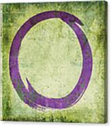 Enso No. 108 Purple On Green Canvas Print