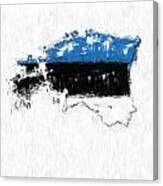 Estonia Painted Flag Map Canvas Print