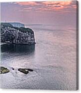 Etretat Cliffs Sunset Panorama Canvas Print