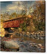 Everett Rd Summit County Ohio Covered Bridge Fall Canvas Print
