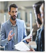 Factory Staff Meeting. Canvas Print