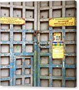 Fading Old Entry Door Central Yangon Maynmar Canvas Print