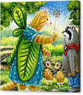 Fairy Cat And The Raccoon Canvas Print