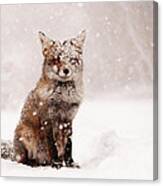 Fox in Snowy Landscape Canvas Print