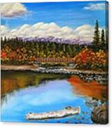 Lakeside In Autumn Canvas Print