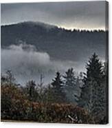 Fall Low Clouds And Fog Canvas Print