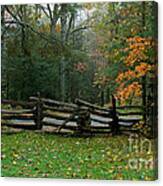 Fall Split Rail Fence Scenic Canvas Print