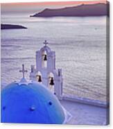 Famous Church With Blue Dome On Canvas Print