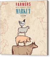 Farm Shop Vintage Poster Retro Butcher Canvas Print