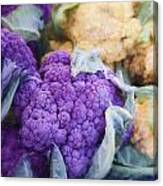 Farmers Market Purple Cauliflower Square Canvas Print