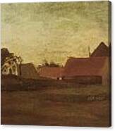 Farmhouses In Loosduinen Near The Hague At Twilight Canvas Print