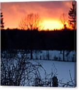 Fenced In Sunset Canvas Print