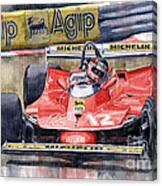 Ferrari  312t4 Gilles Villeneuve Monaco Gp 1979 Canvas Print