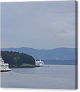 Ferries Through Active Pass Canvas Print