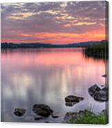 Fiery Lake Sunset Canvas Print