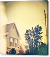 Fire #house #trees #powerline #blender Canvas Print