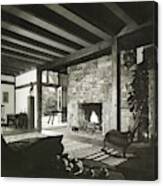 Fireplace In Living Room Canvas Print