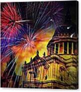 Fireworks Above St. Pauls Cathedral London England Canvas Print