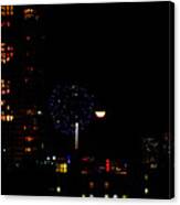 Fireworks Over Miami Moon Ii Canvas Print