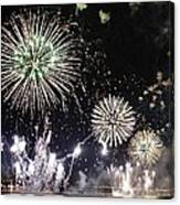 Fireworks Over The Hudson River Canvas Print