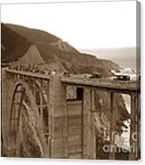 First Cars Across Bixby Creek  Bridge Big Sur California  Nov. 1932 Canvas Print