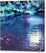 Fish Pond Fountain Canvas Print