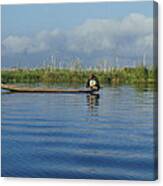 Fisherman On The Inle Lake Canvas Print