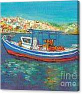 Fishing Boat - Koroni Harbour Canvas Print