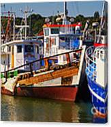 Fishing Boats In A Harbor Canvas Print