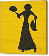 Flamenco Dancer On Yellow Canvas Print