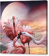 Flamingo Kiss - Sq Canvas Print