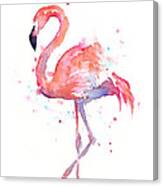 Flamingo Watercolor Canvas Print