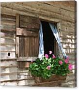 Flower Box And Curtains - Square Canvas Print