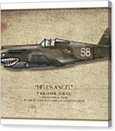 Flying Tiger P-40 Warhawk - Map Background Canvas Print