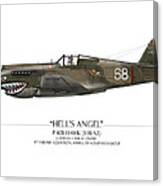 Flying Tiger P-40 Warhawk - White Background Canvas Print