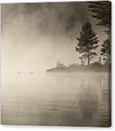 Foggy Morning On The Water Canvas Print