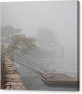 Foggy Winter Harbor Canvas Print