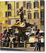Fontana Del Tritone Roma Canvas Print