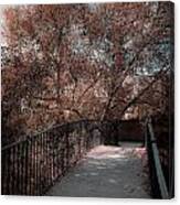 Footbridge In Soft Autumn Canvas Print